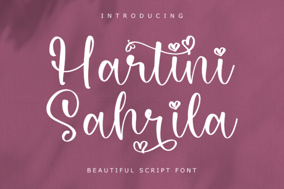 Hartini Sahrila Font for Handmade and Creative Product Designs